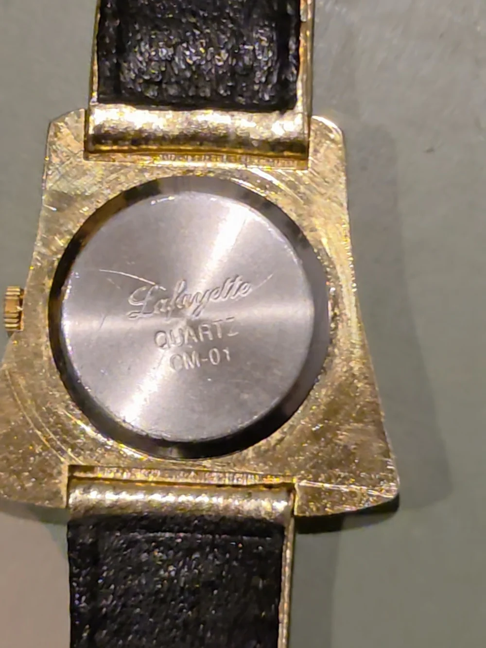 Vintage Lafayette Christmas Tree Bell-Shaped Watch | Gold Tone Metallic Leather